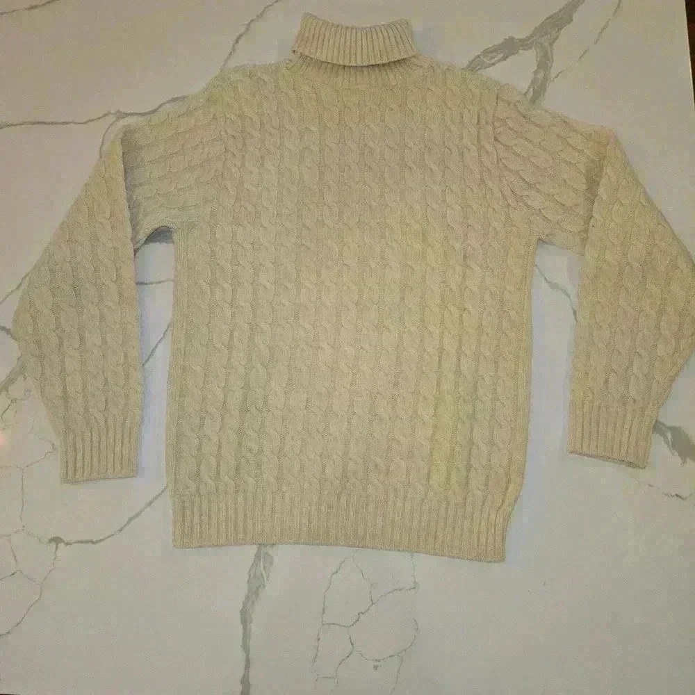 VTG Lord Jeff Womens Made in the USA Knit Sweater Cream Size Medium